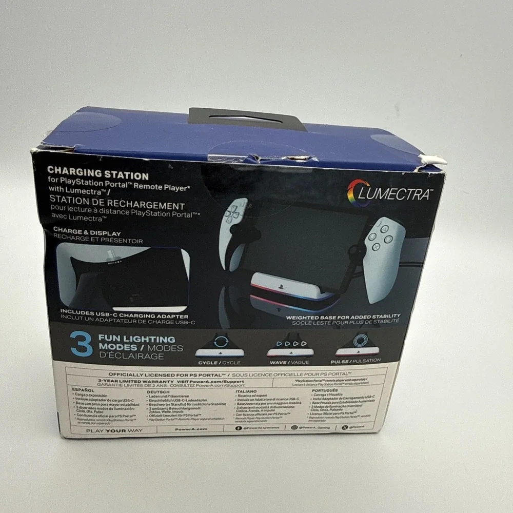 PowerA Lumectra LED Charging Station for PlayStation Portal, B/W